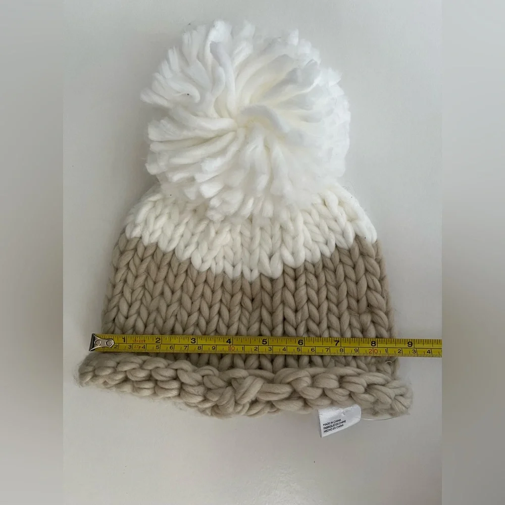 Free People | NWOT Cozy Up Color-block Pom Knit Beanie